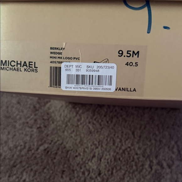 Michael Kors Cream Monogram Wedge Sandals